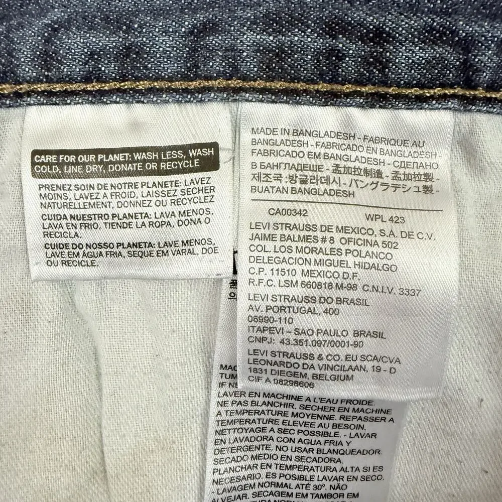 Levis 505 Jeans Mens 34x32 Blue Regular Fit Medium Wash Denim Stretch